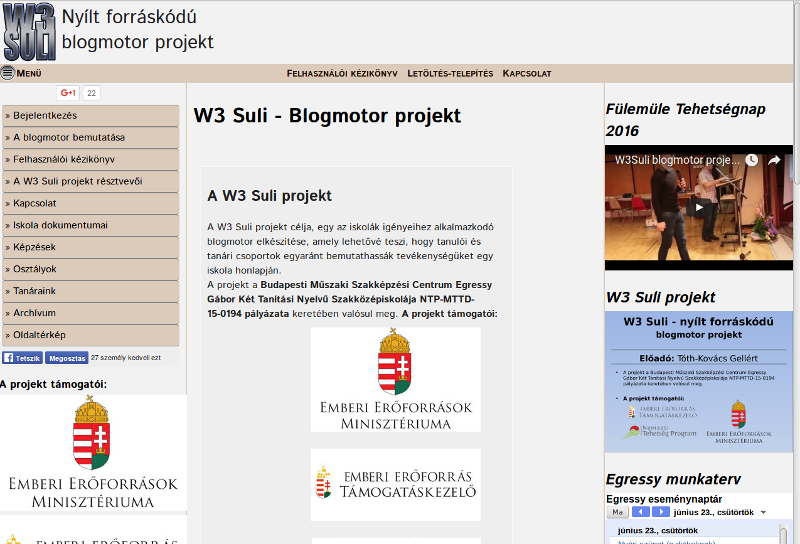 W3Suli Blogmotor projekt